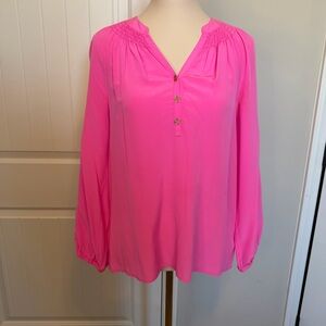 Lilly Pulitzer Elsa Pink Silk Women's Top size xs